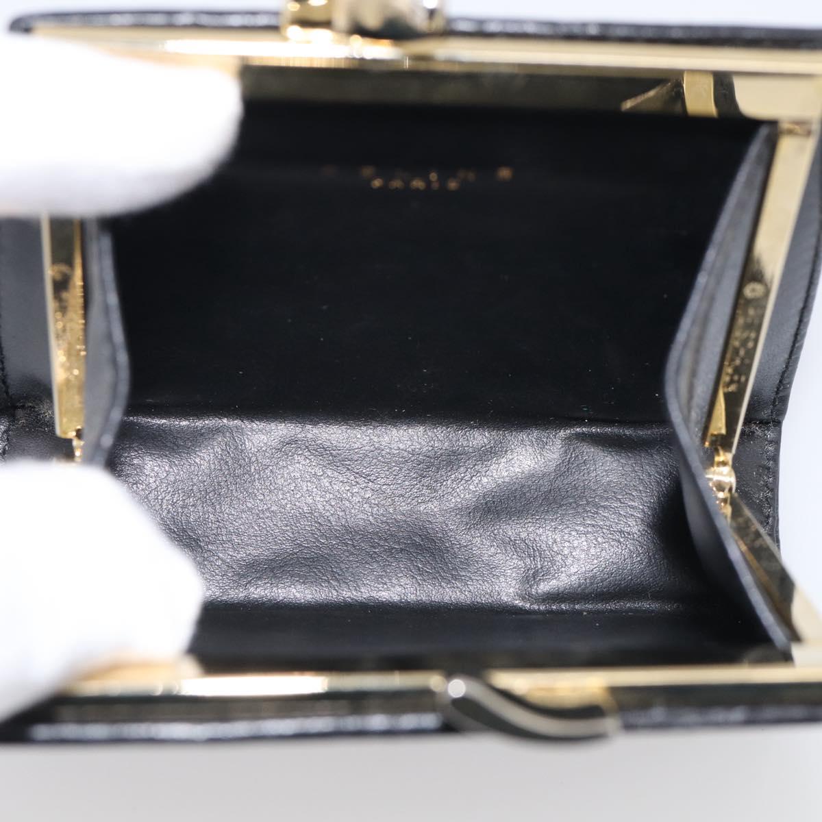 CELINE Macadam Canvas Coin Purse Black Gold Auth 211472A