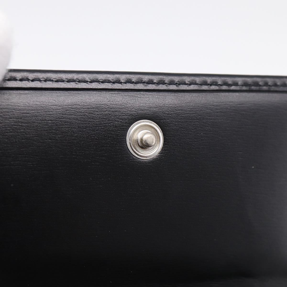 Cartier PANTHERE Wallet Leather Black Silver Auth 211473A