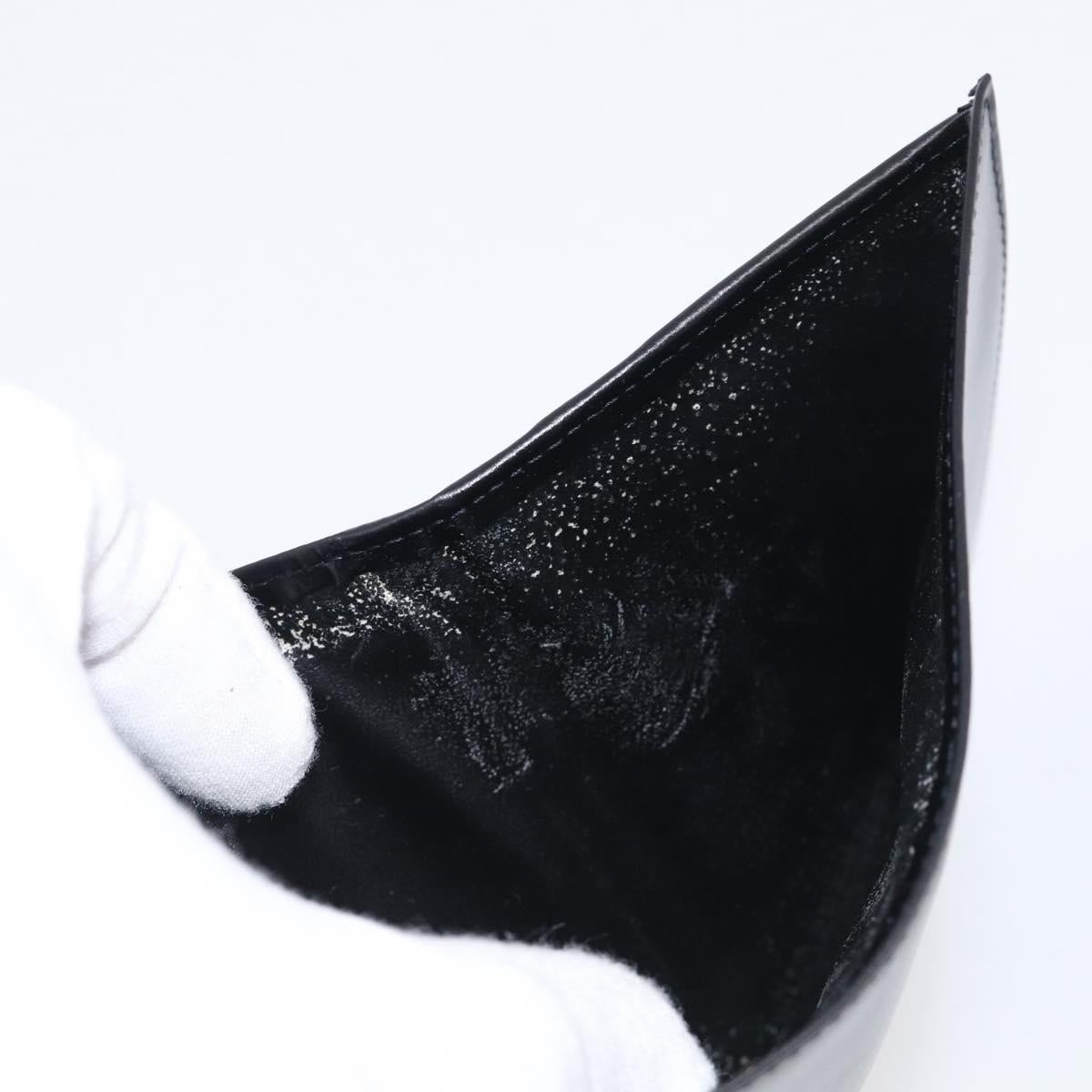Cartier PANTHERE Wallet Leather Black Silver Auth 211473A