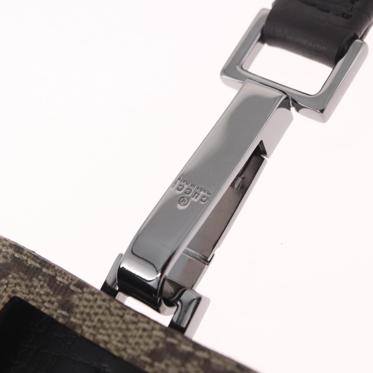 GUCCI GG Supreme Web Sherry Line iPod Case Neck Strap PVC Beige Gold Auth 211474