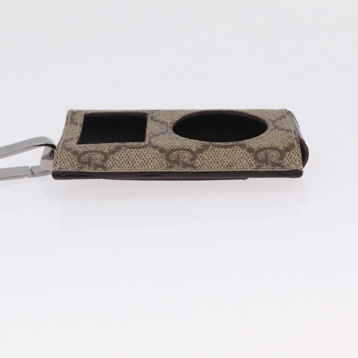 GUCCI GG Supreme Web Sherry Line iPod Case Neck Strap PVC Beige Gold Auth 211474