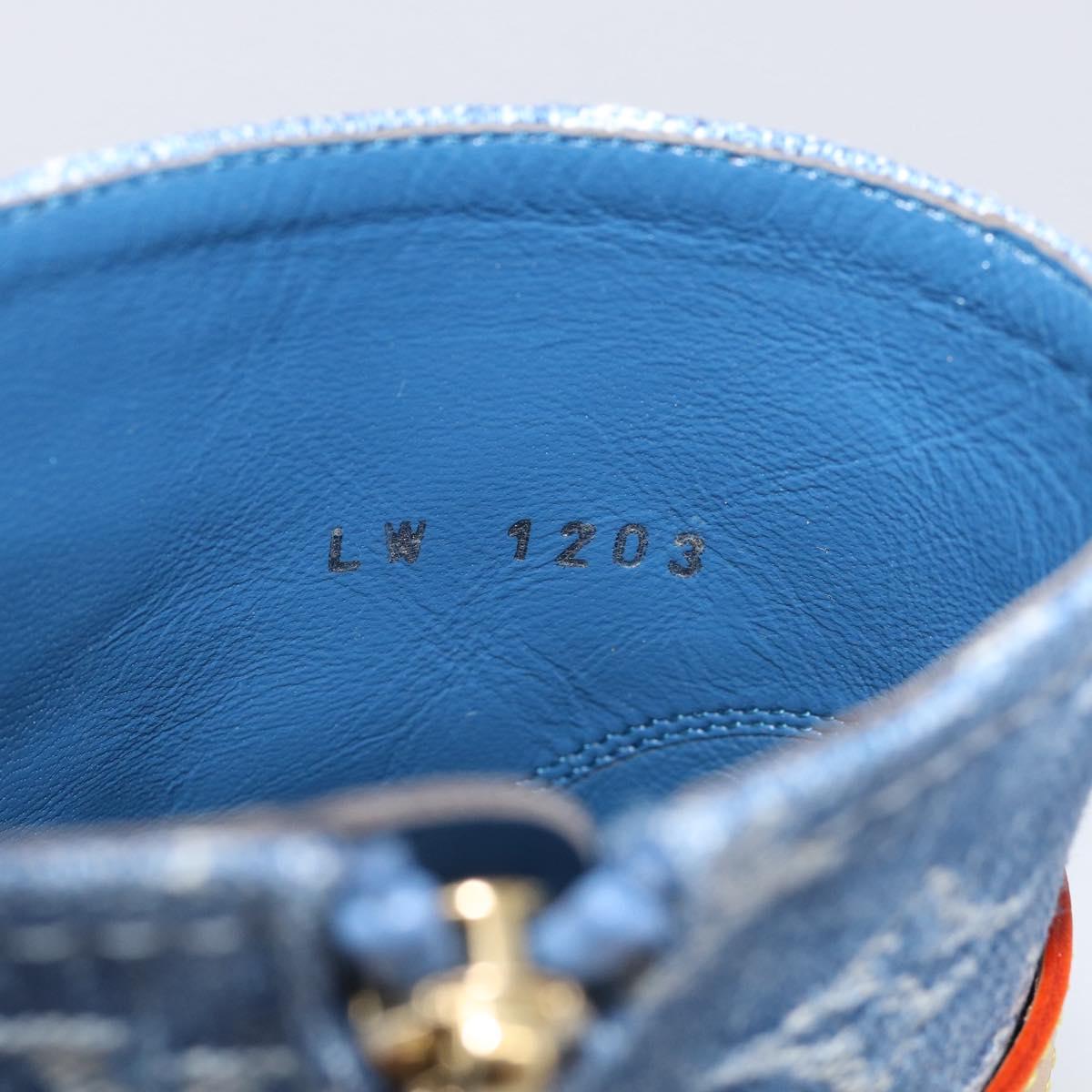 LOUIS VUITTON Monogram Denim Boots 37 Blue LV Auth 211475M