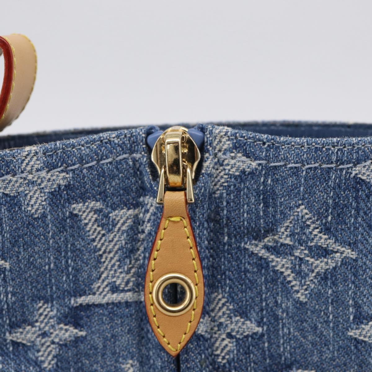 LOUIS VUITTON Monogram Denim Boots 36 Blue LV Auth 211476M