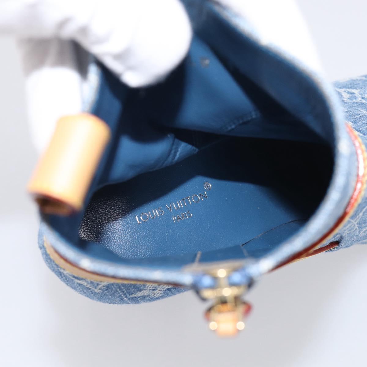 LOUIS VUITTON Monogram Denim Boots 36 Blue LV Auth 211476M