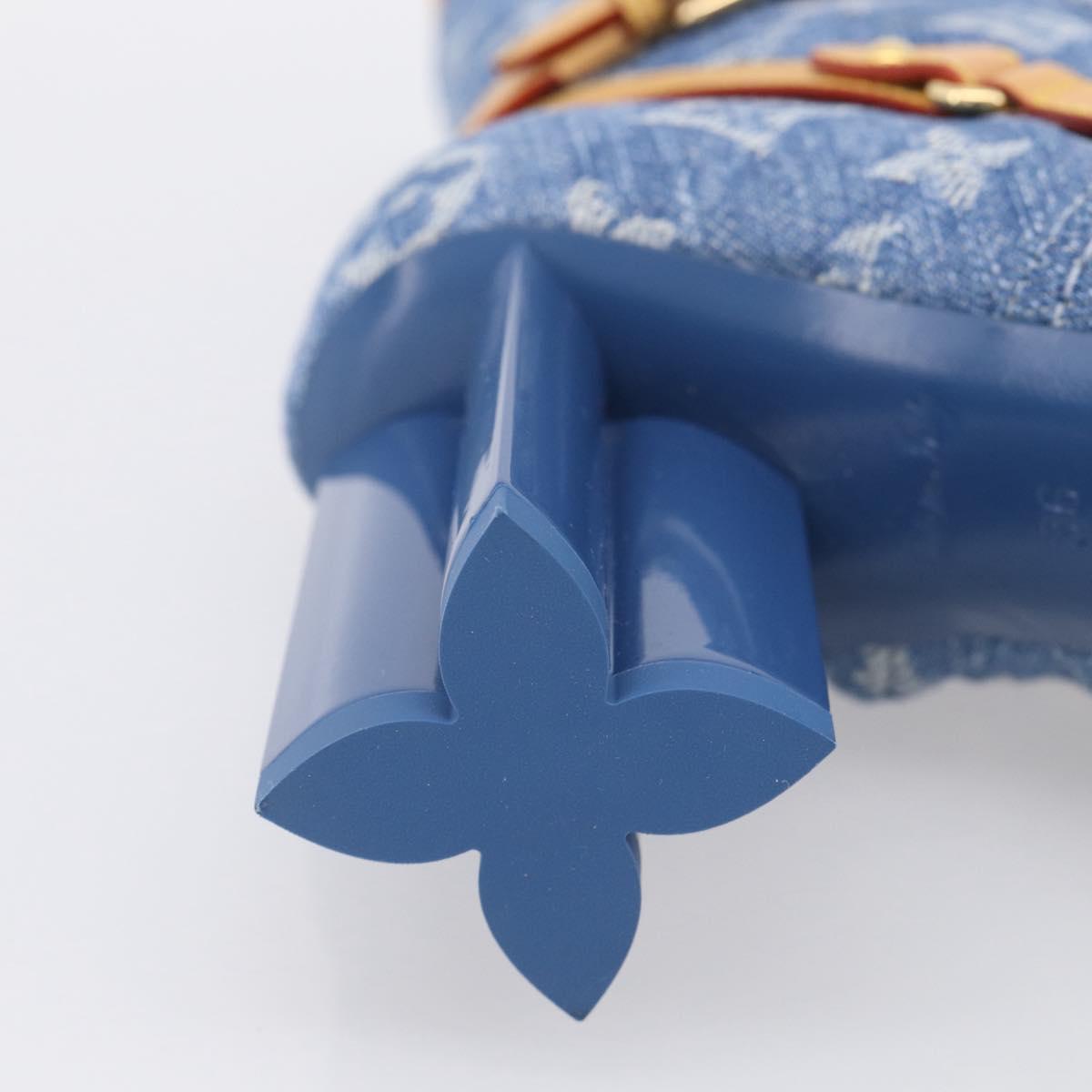 LOUIS VUITTON Monogram Denim Boots 36 Blue LV Auth 211476M