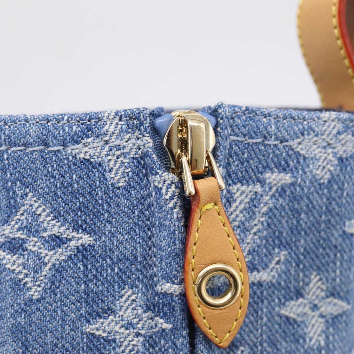 LOUIS VUITTON Monogram Denim Boots 36 Blue LV Auth 211476M