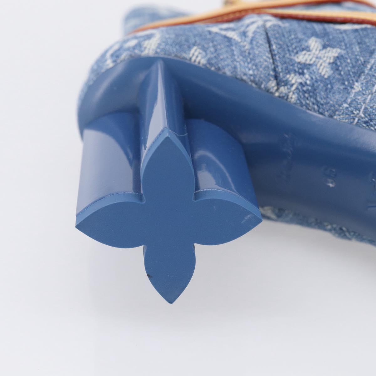 LOUIS VUITTON Monogram Denim Boots 36 Blue LV Auth 211476M
