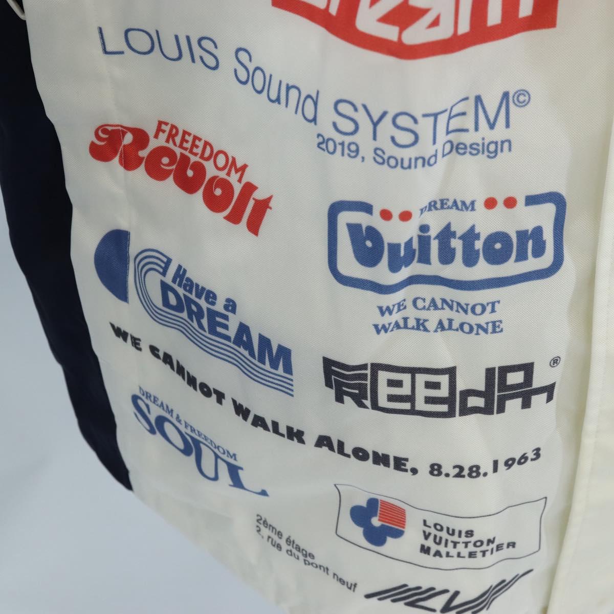 LOUIS VUITTON Multi Logo Jacket Nylon 50 White LV Auth 211477SAM