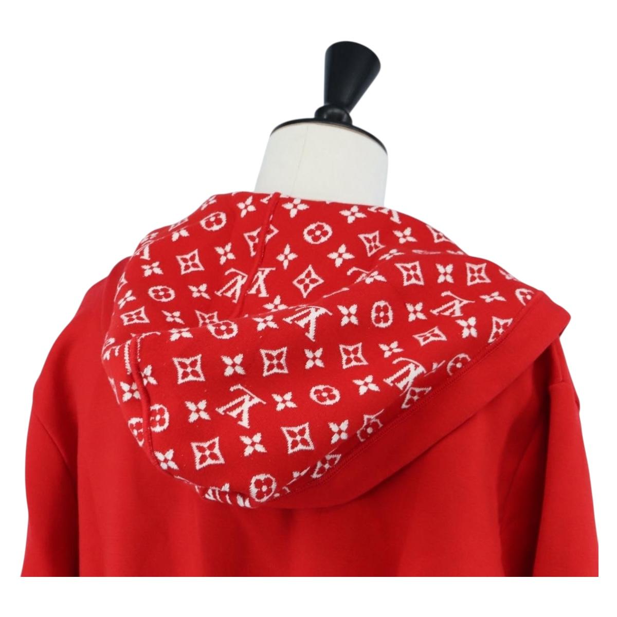 LOUIS VUITTON Monogram Jumpsuit Cotton L Red LV Auth 211479SAM