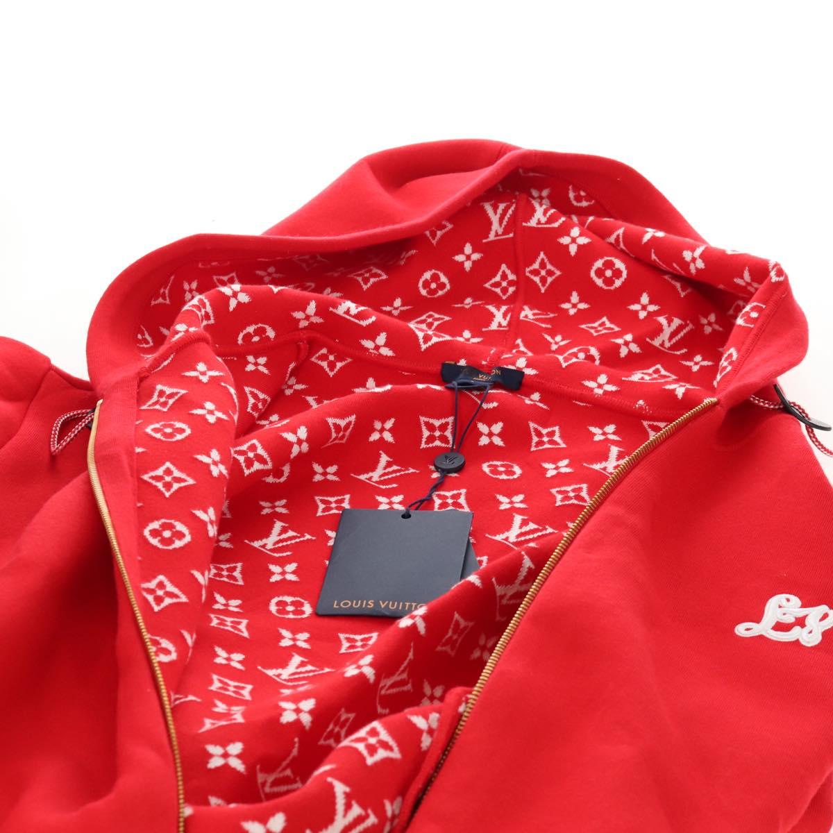 LOUIS VUITTON Monogram Jumpsuit Cotton L Red LV Auth 211479SAM
