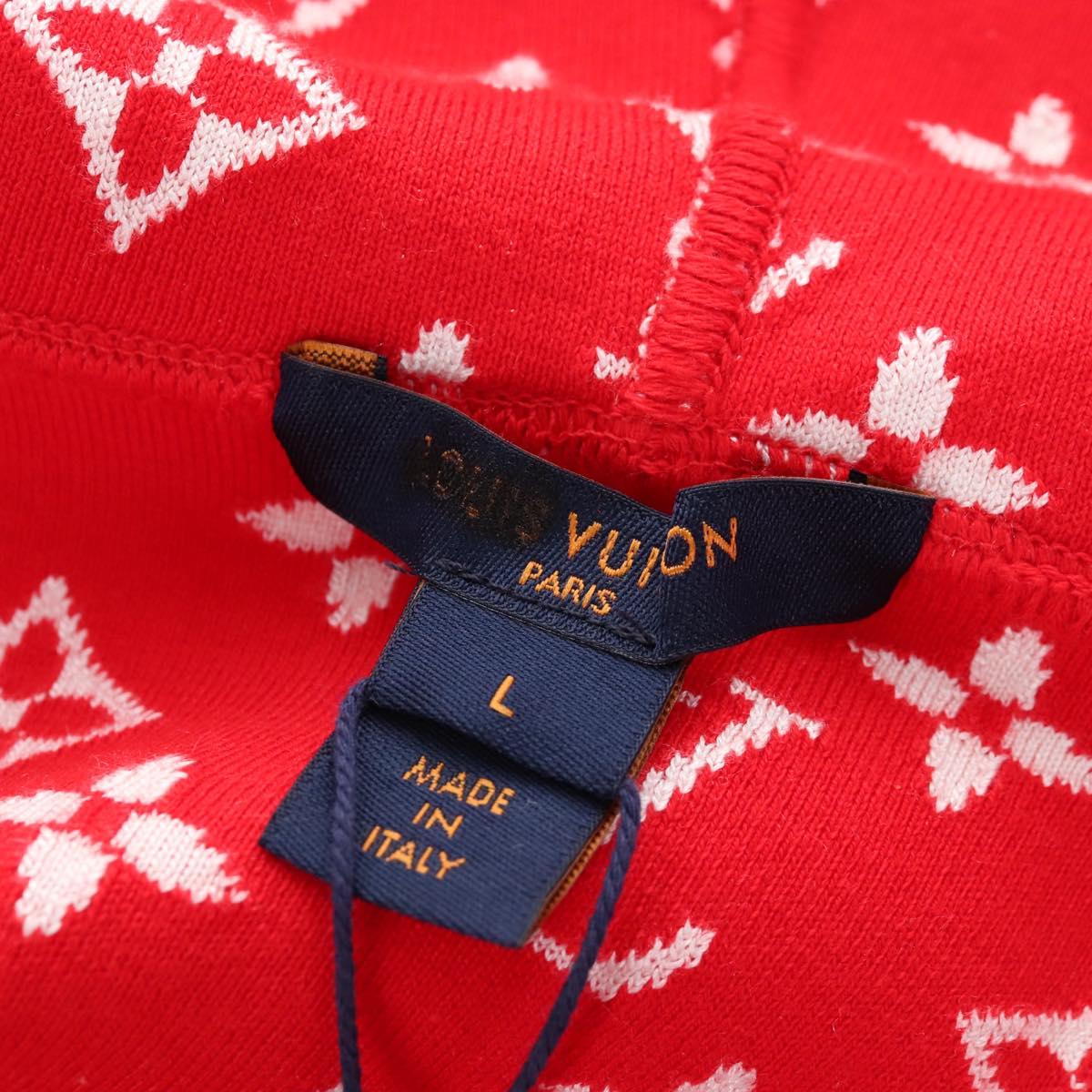 LOUIS VUITTON Monogram Jumpsuit Cotton L Red LV Auth 211479SAM