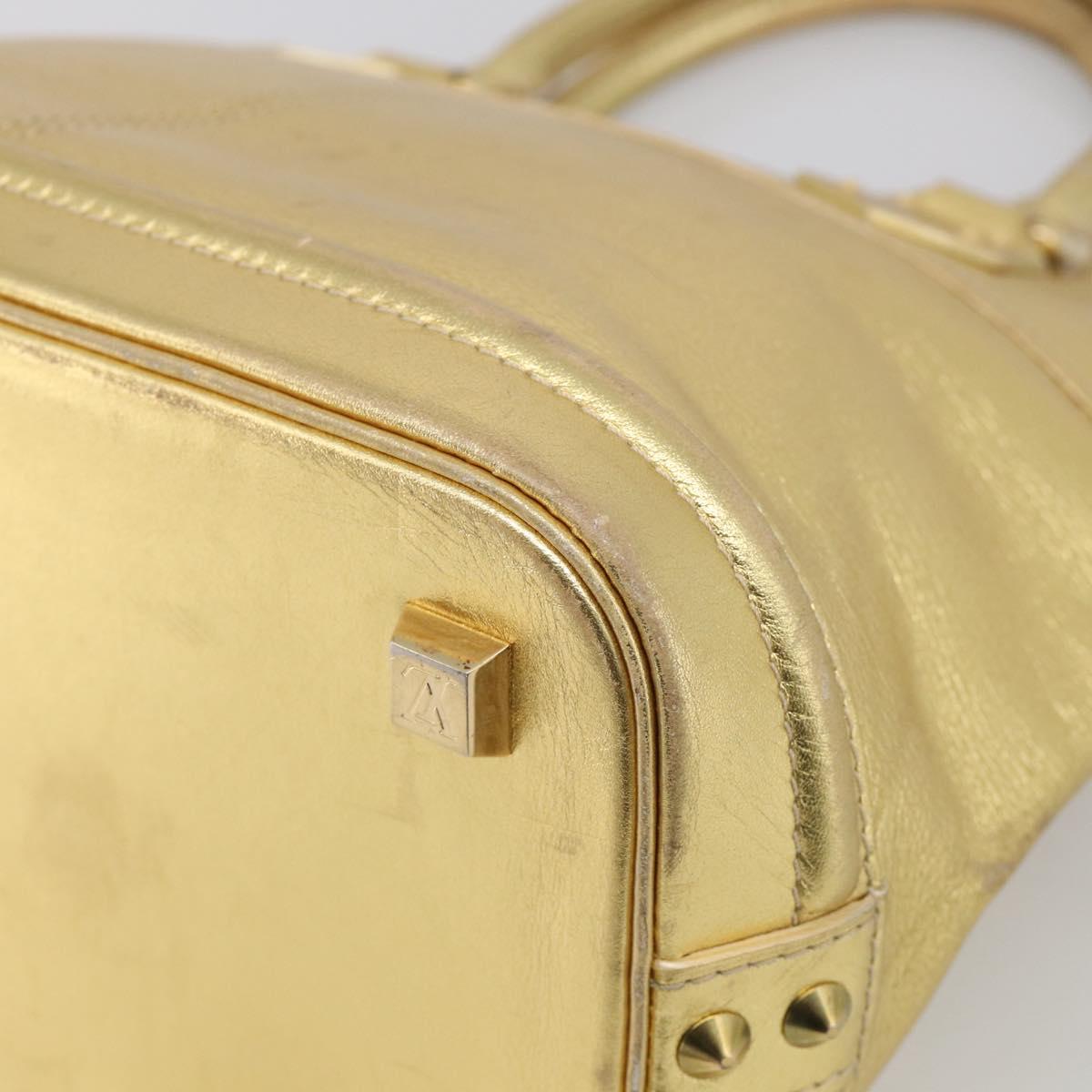 LOUIS VUITTON Suhari Lockit Hand Bag Leather Gold M95433 LV Auth 211489A