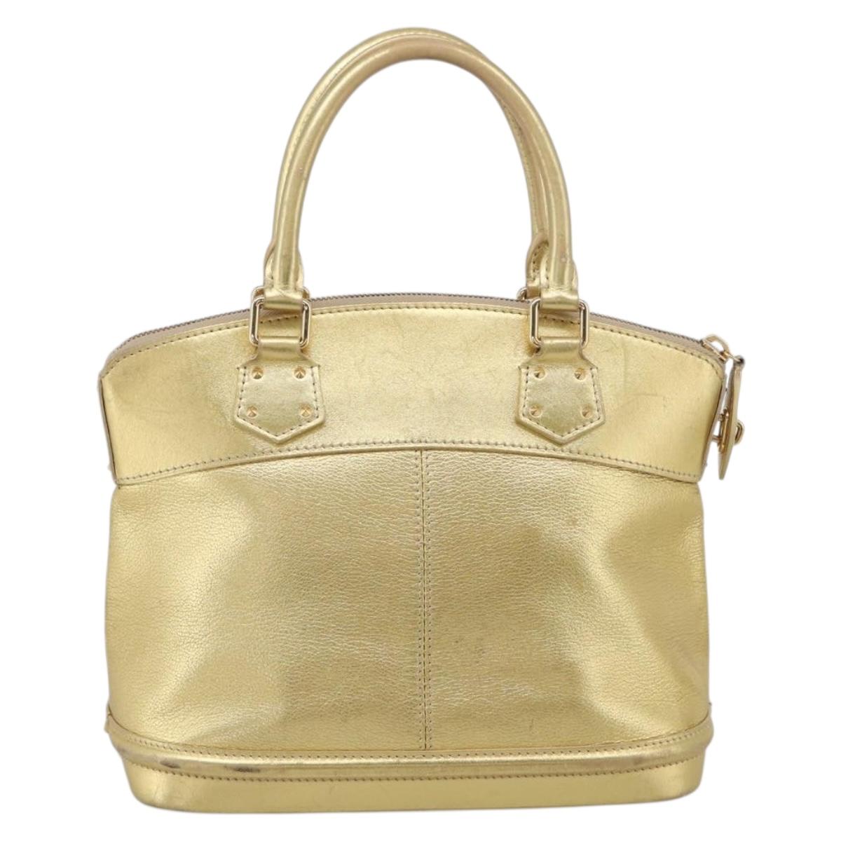 LOUIS VUITTON Suhari Lockit Hand Bag Leather Gold M95433 LV Auth 211489A