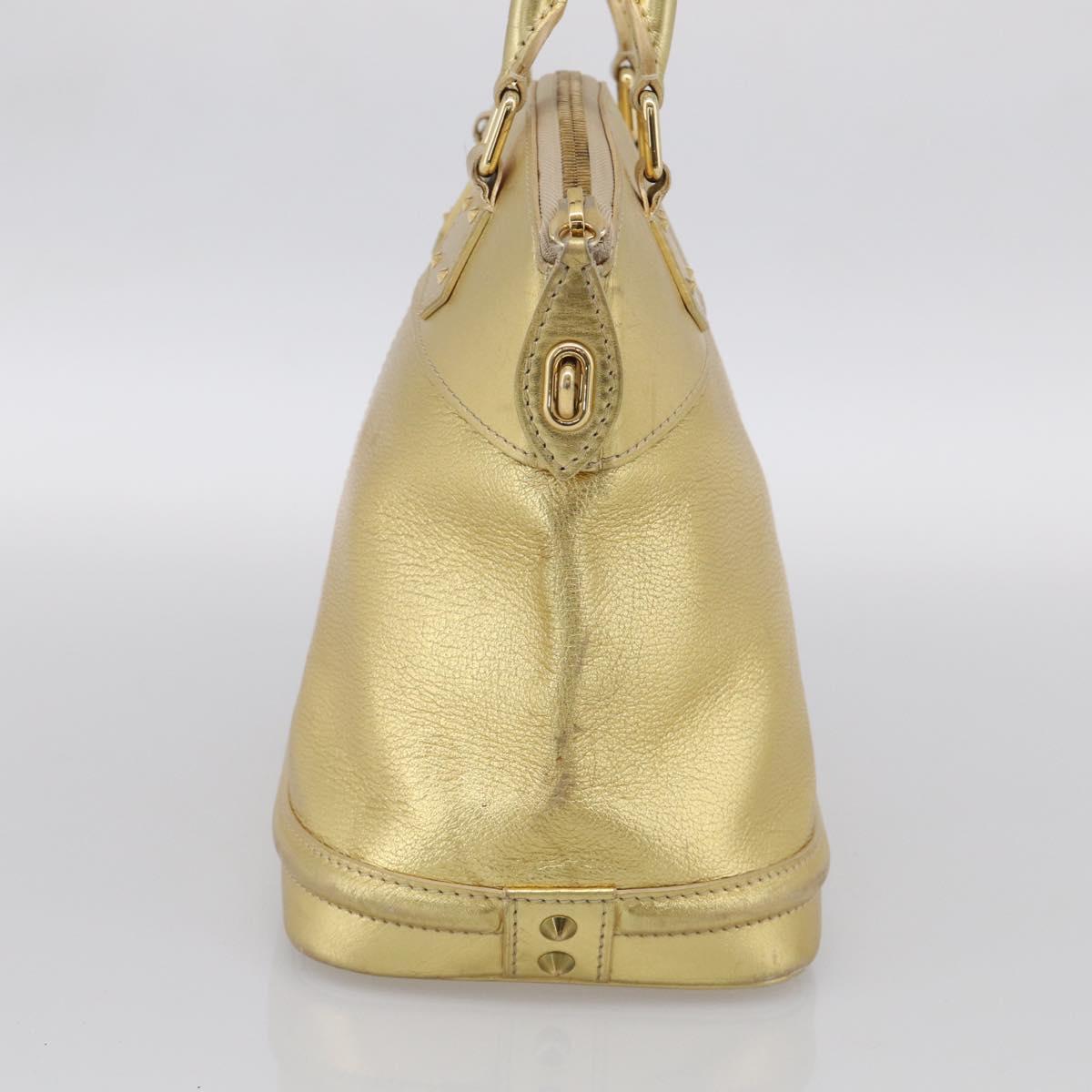 LOUIS VUITTON Suhari Lockit Hand Bag Leather Gold M95433 LV Auth 211489A