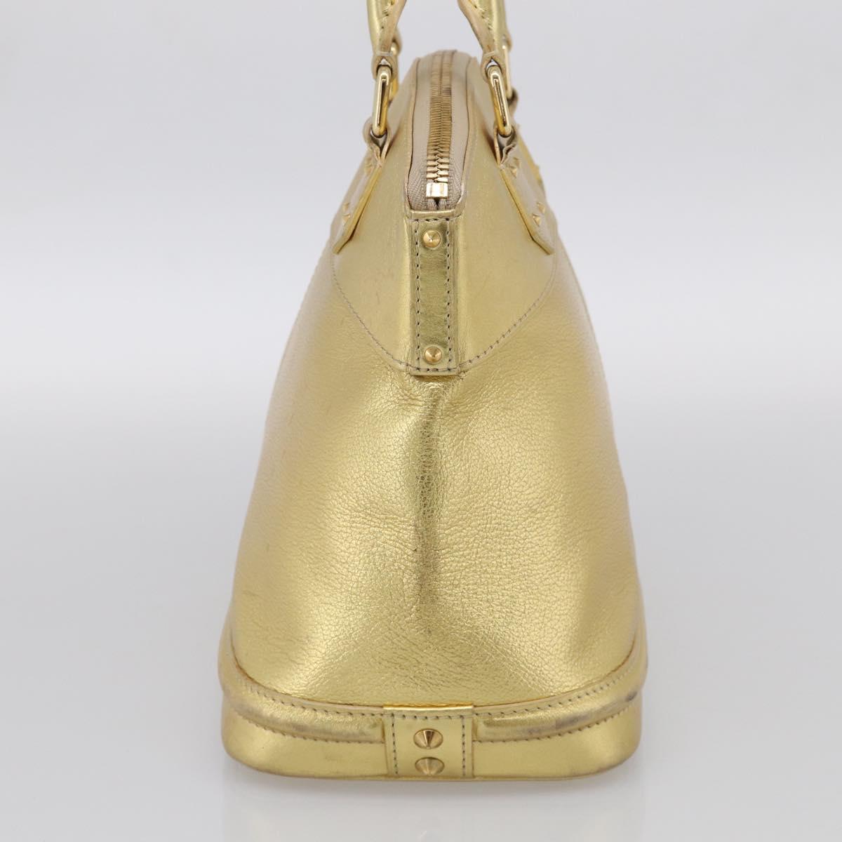 LOUIS VUITTON Suhari Lockit Hand Bag Leather Gold M95433 LV Auth 211489A