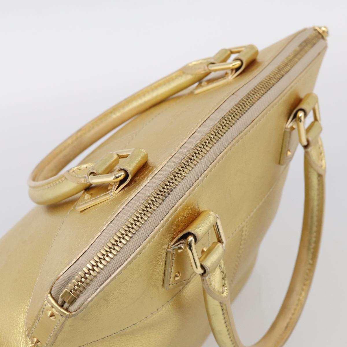 LOUIS VUITTON Suhari Lockit Hand Bag Leather Gold M95433 LV Auth 211489A