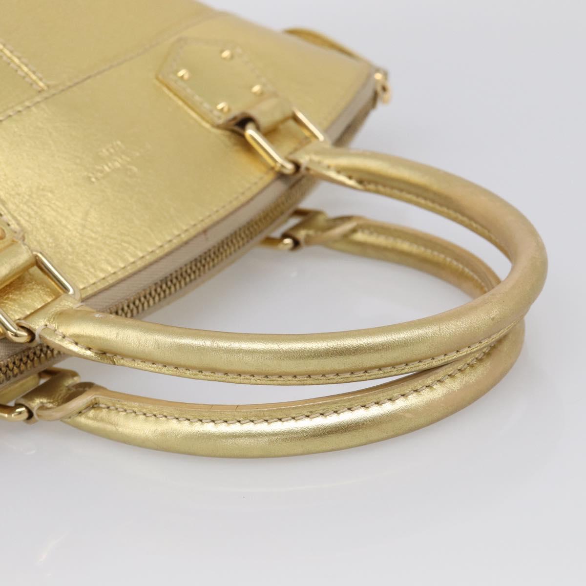 LOUIS VUITTON Suhari Lockit Hand Bag Leather Gold M95433 LV Auth 211489A