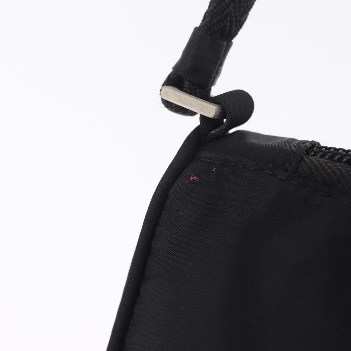 PRADA Accessory Pouch Nylon Black Silver Auth 211493A