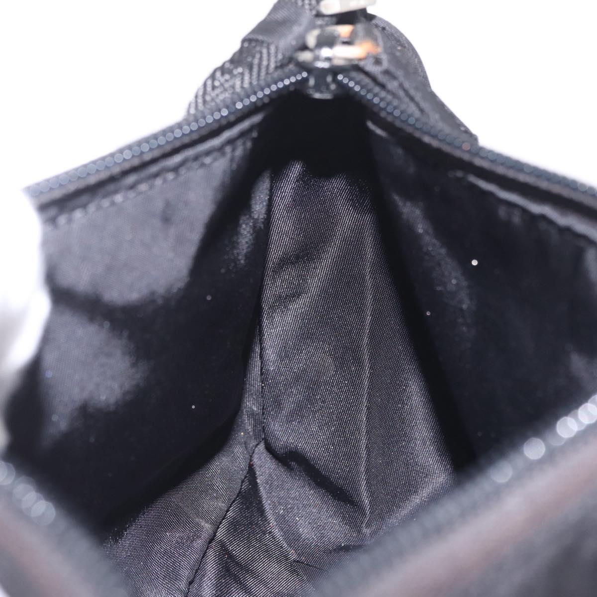 PRADA Accessory Pouch Nylon Black Silver Auth 211493A