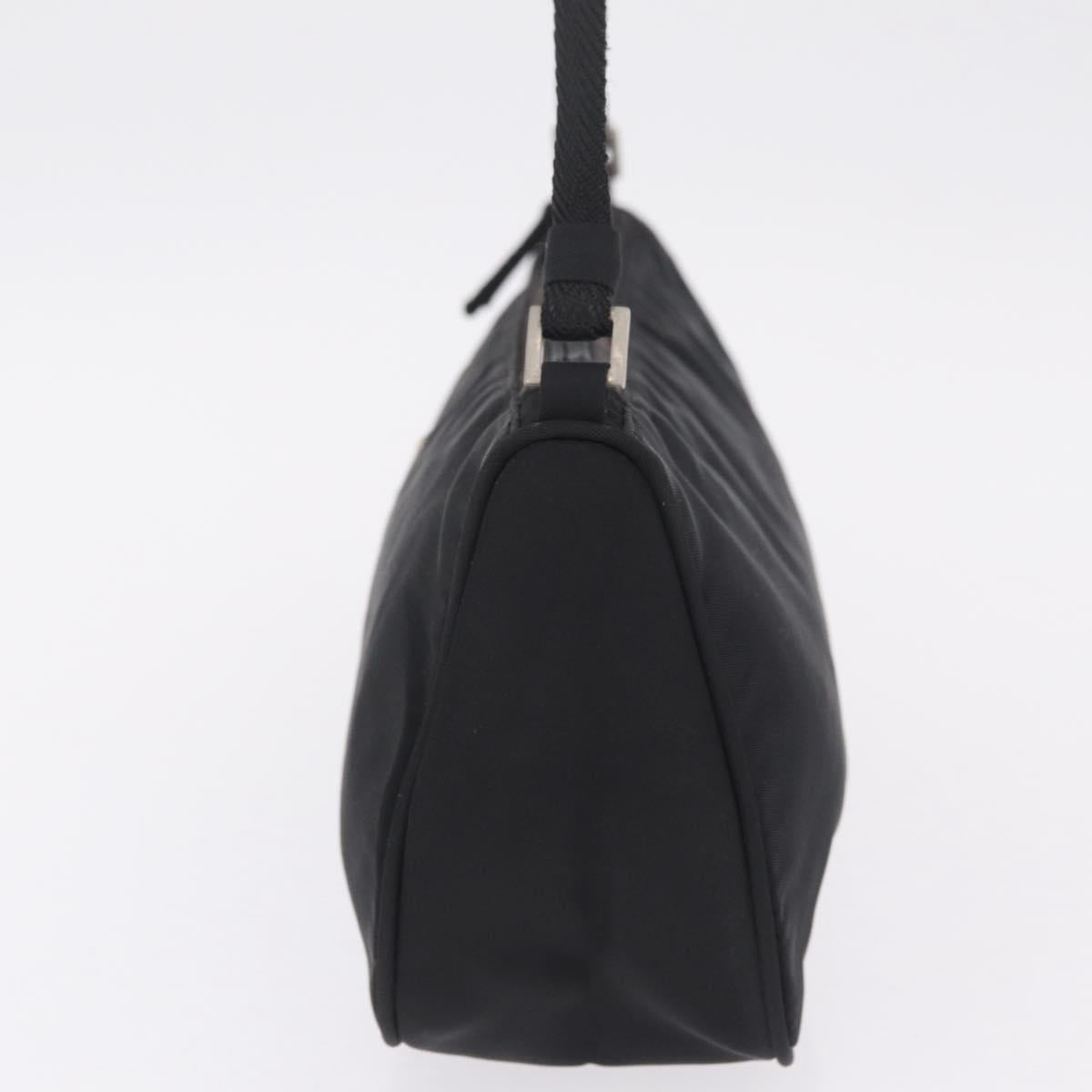 PRADA Accessory Pouch Nylon Black Silver Auth 211493A