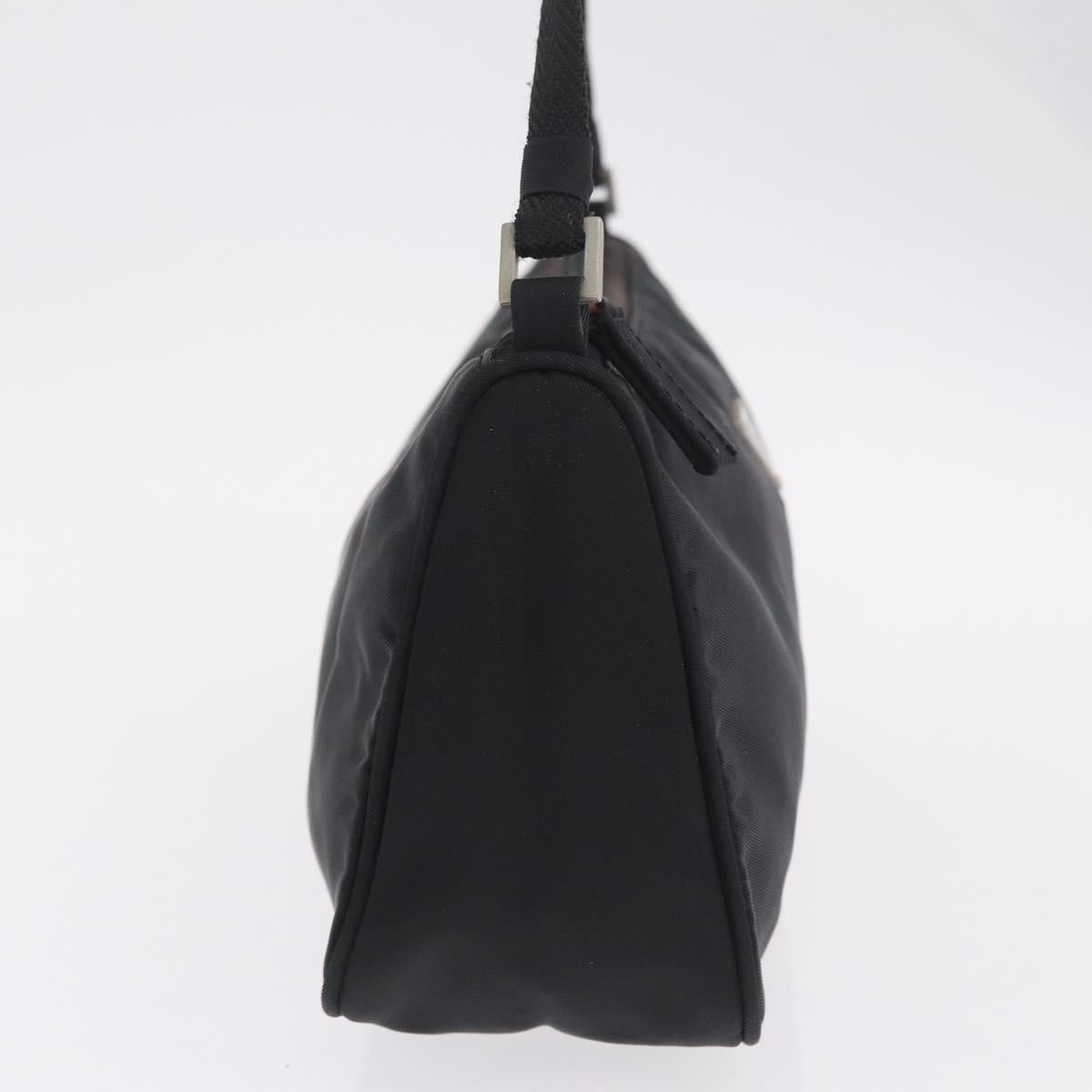 PRADA Accessory Pouch Nylon Black Silver Auth 211493A