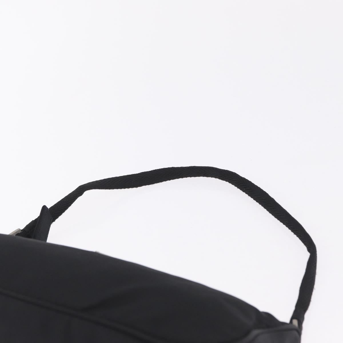 PRADA Accessory Pouch Nylon Black Silver Auth 211493A