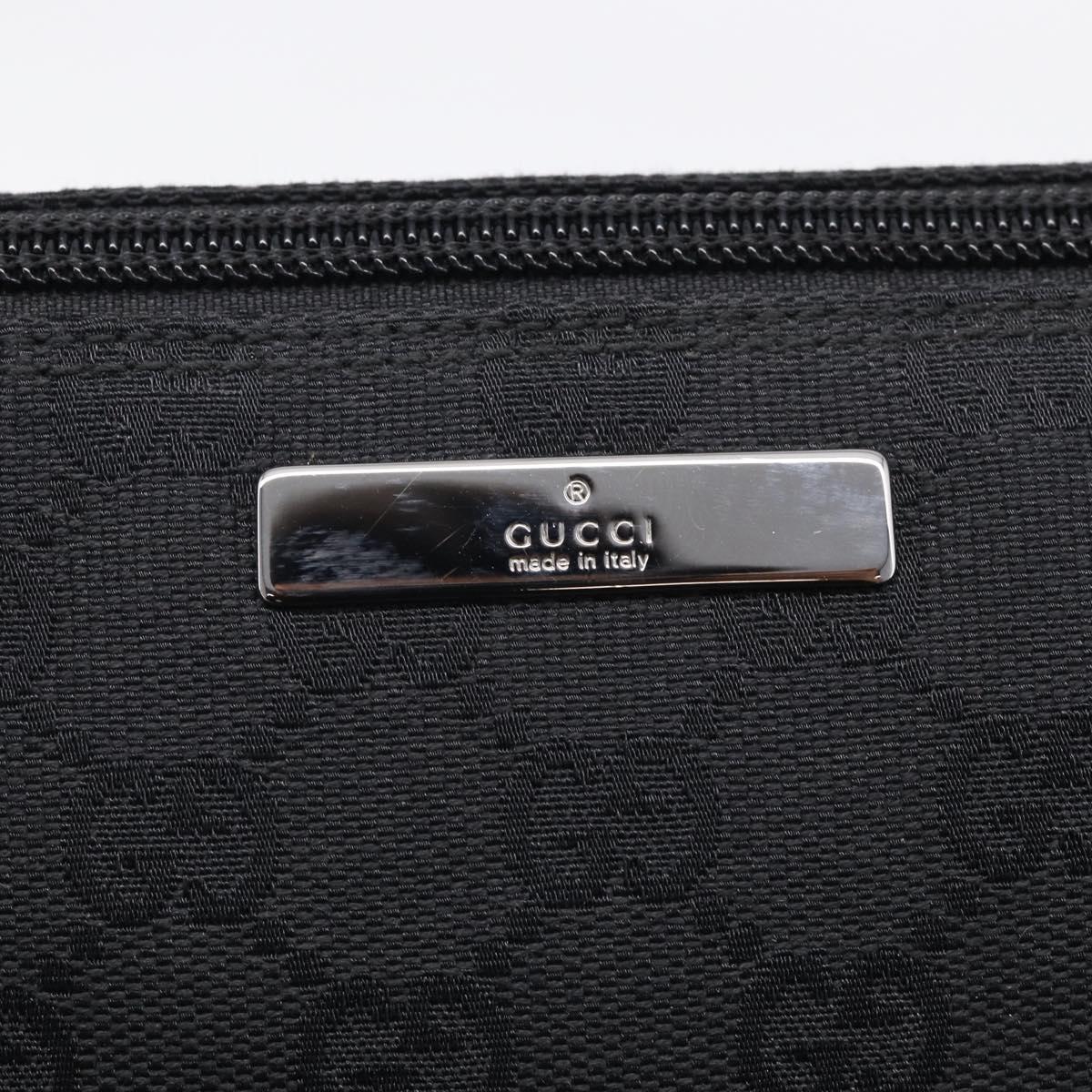 GUCCI GG Canvas Accessory Pouch Black Silver 07198 Auth 211499V