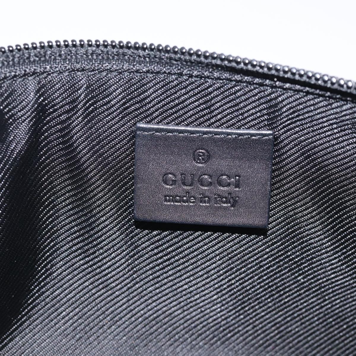 GUCCI GG Canvas Accessory Pouch Black Silver 07198 Auth 211499V