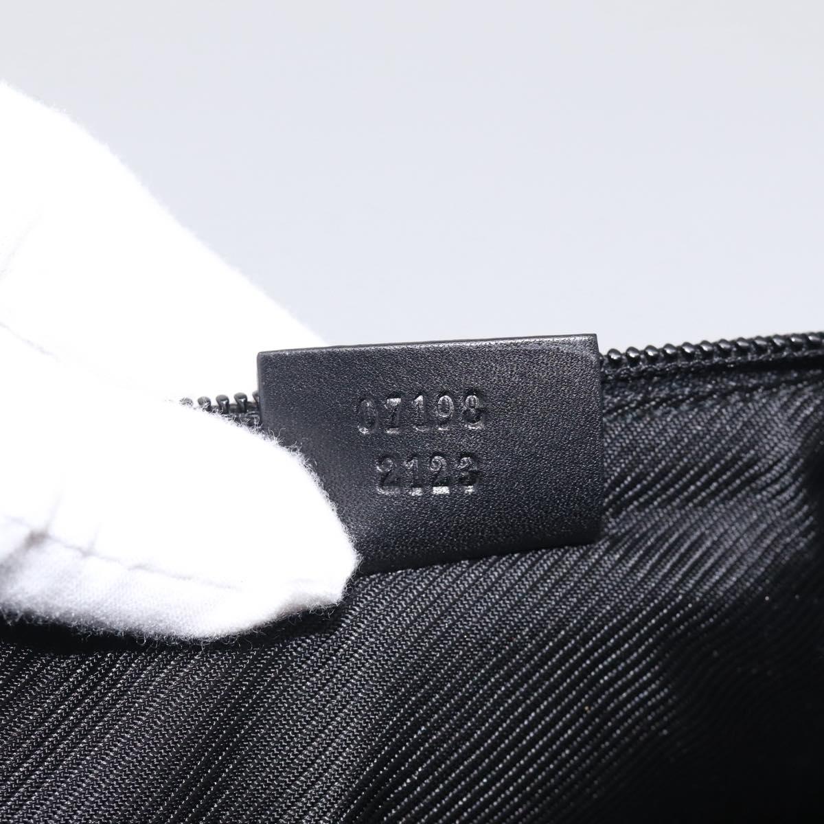 GUCCI GG Canvas Accessory Pouch Black Silver 07198 Auth 211499V