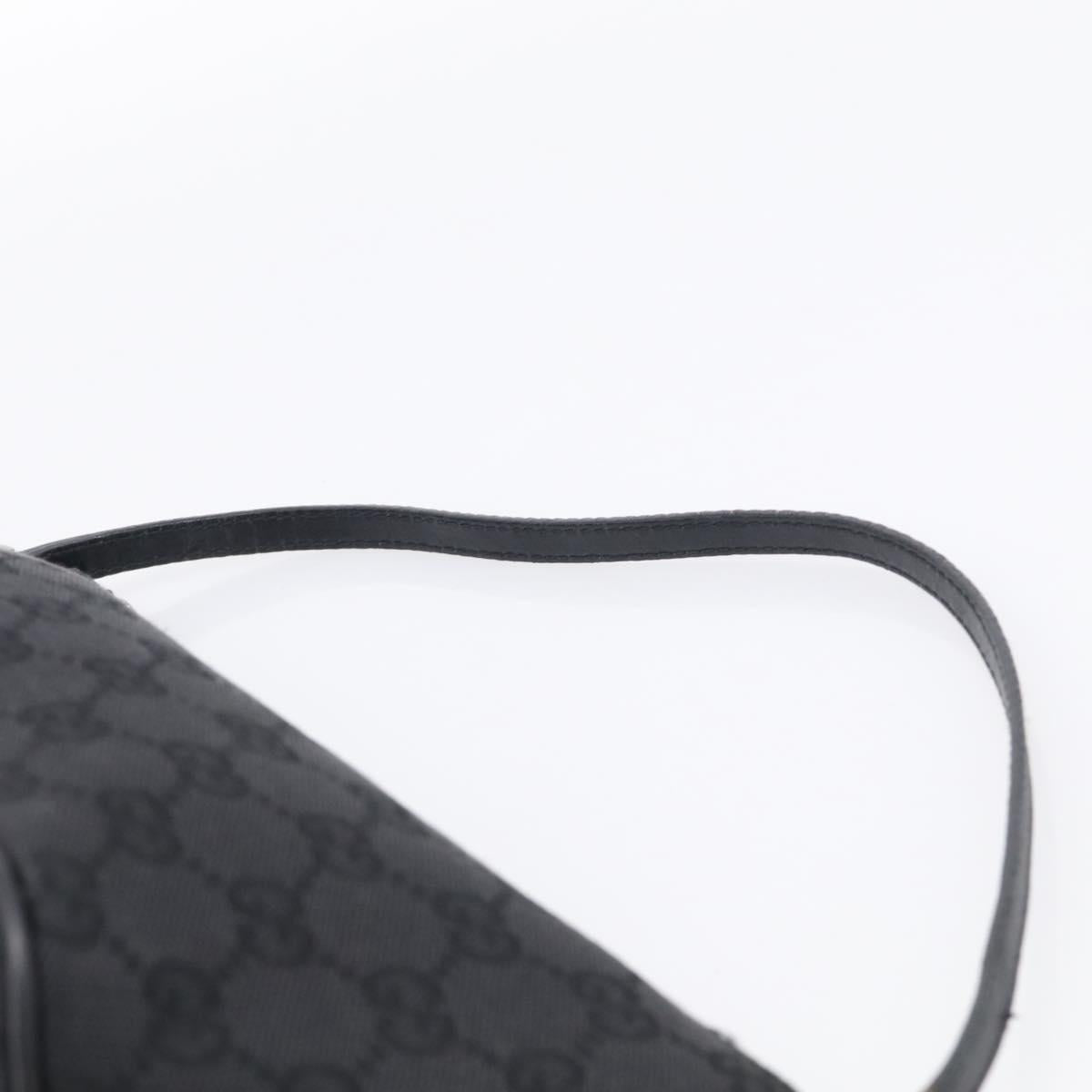 GUCCI GG Canvas Accessory Pouch Black Silver 07198 Auth 211499V