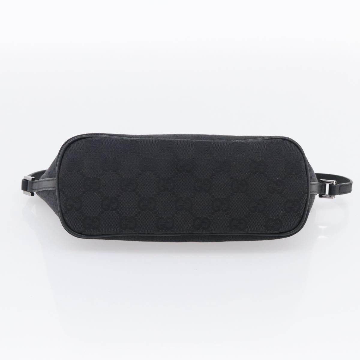 GUCCI GG Canvas Accessory Pouch Black Silver 07198 Auth 211499V