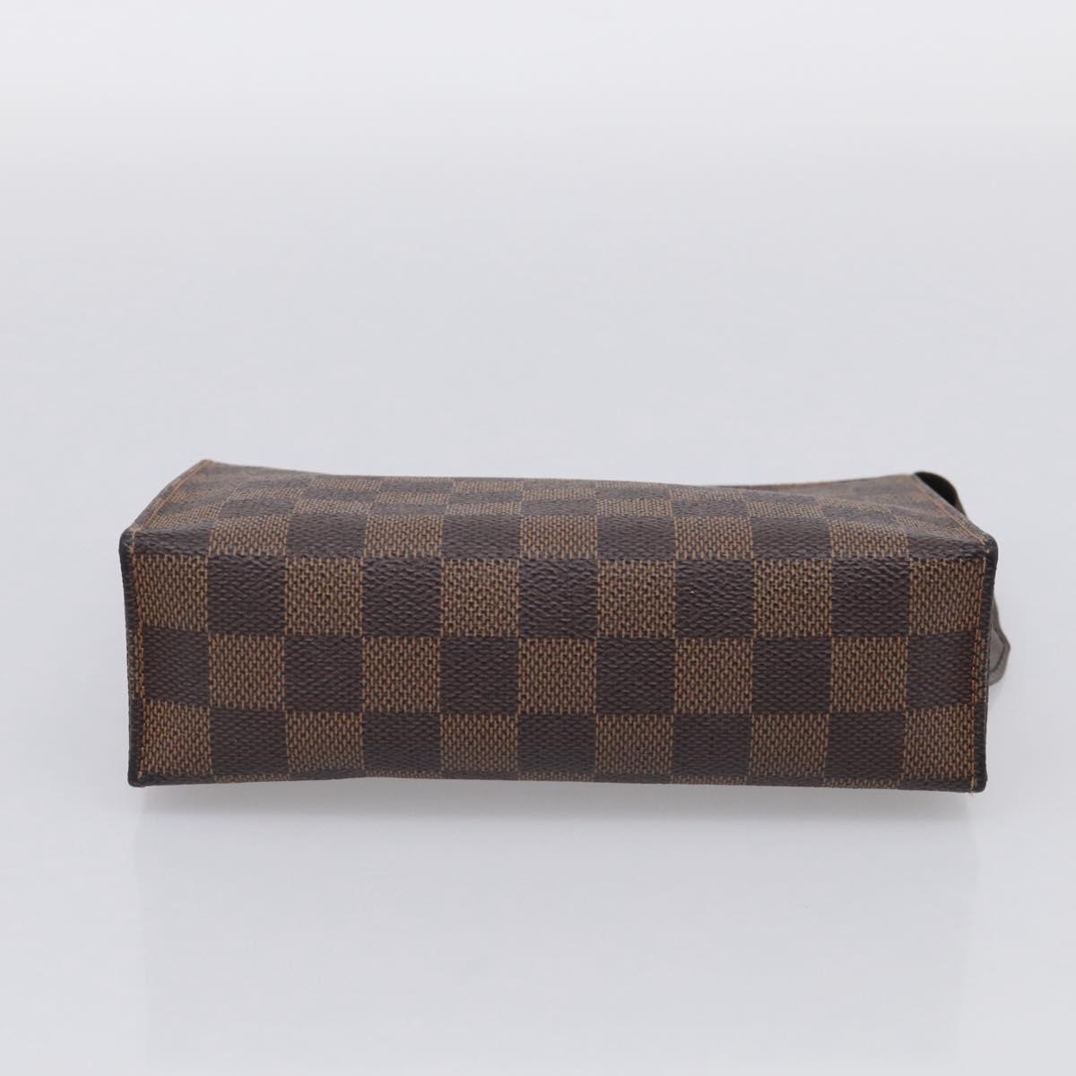 LOUIS VUITTON Damier Ebene Poche Toilette 19 Pouch N47544 LV Auth 211504V