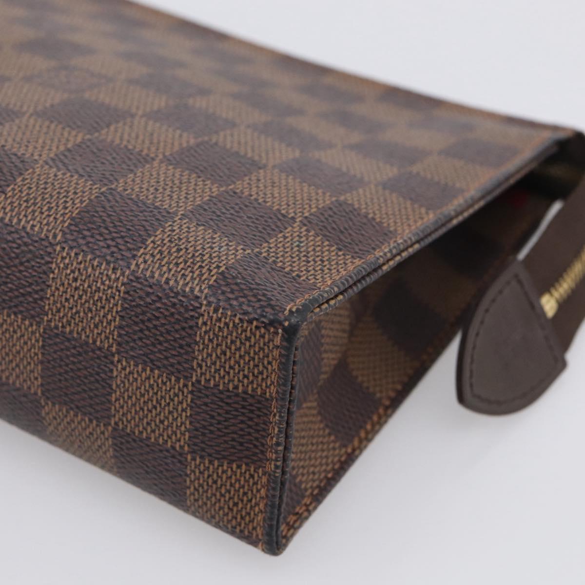 LOUIS VUITTON Damier Ebene Poche Toilette 19 Pouch N47544 LV Auth 211504V