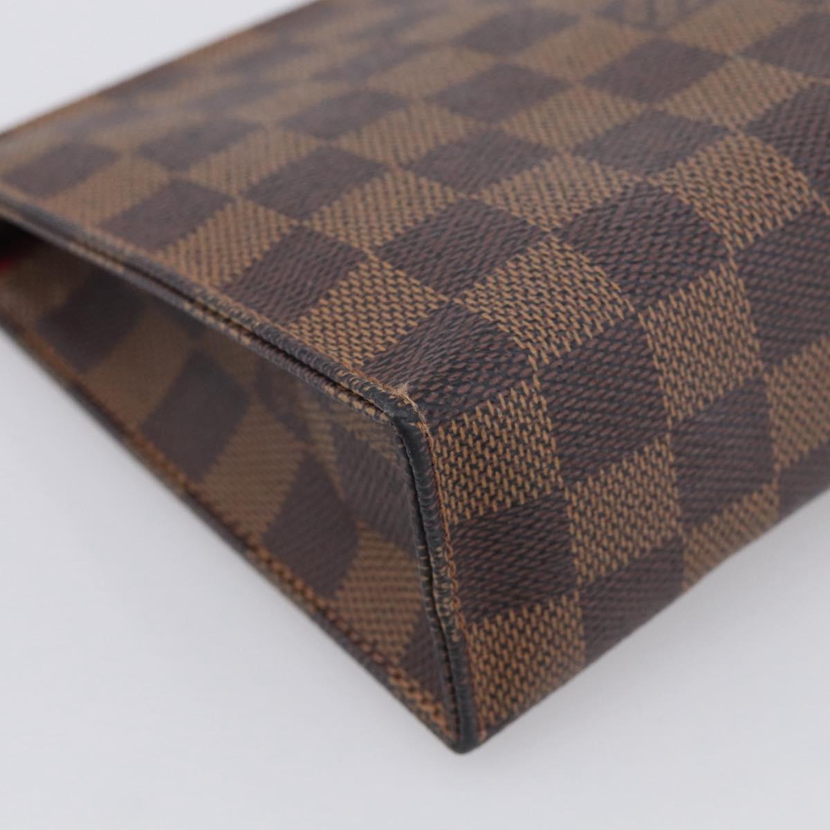 LOUIS VUITTON Damier Ebene Poche Toilette 19 Pouch N47544 LV Auth 211504V