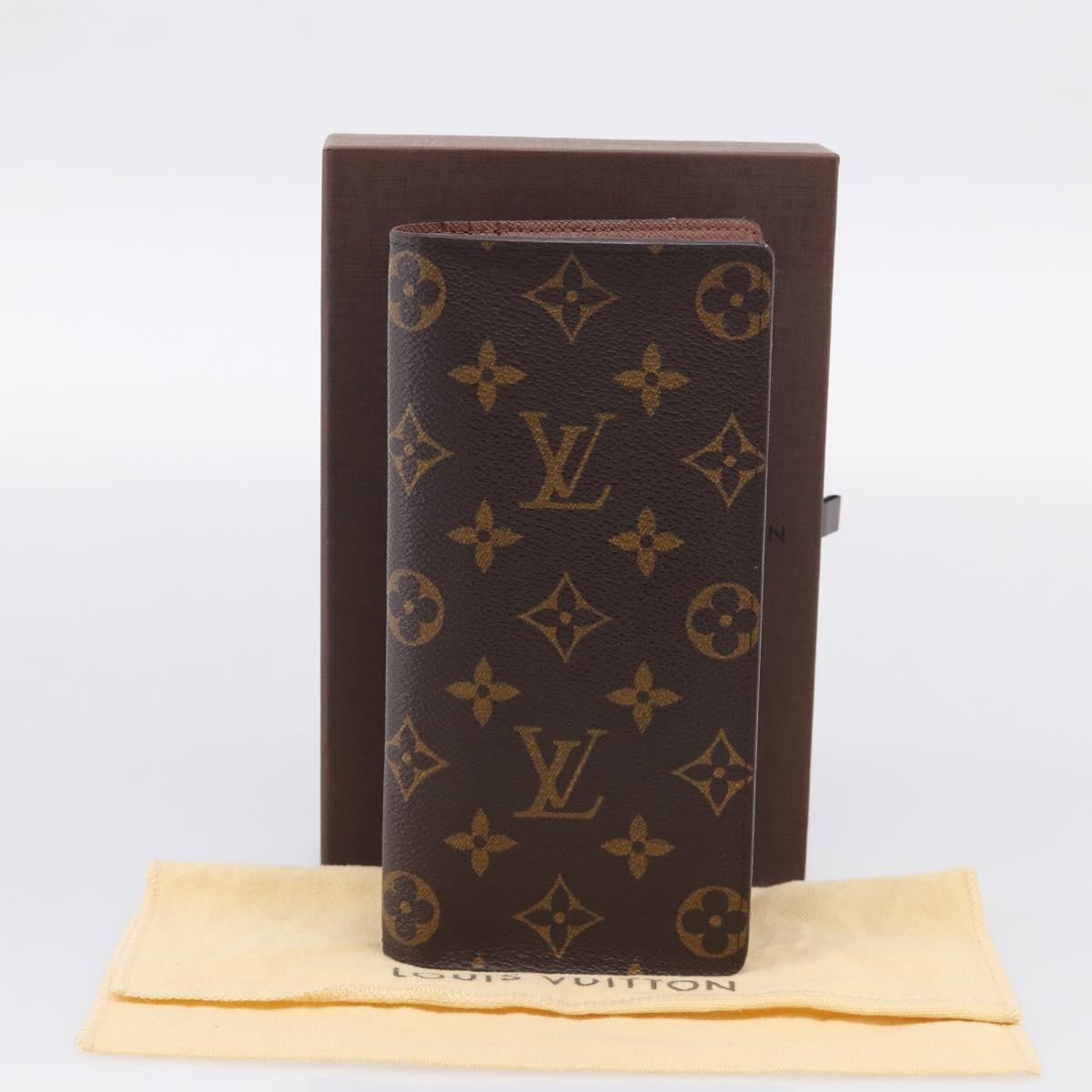 LOUIS VUITTON Monogram Portefeuille Brazza Long Wallet M66540 LV Auth 211505A