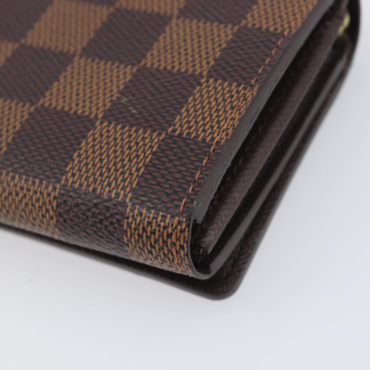LOUIS VUITTON Damier Ebene Portefeuille Tresor Wallet N61736 LV Auth 211506V