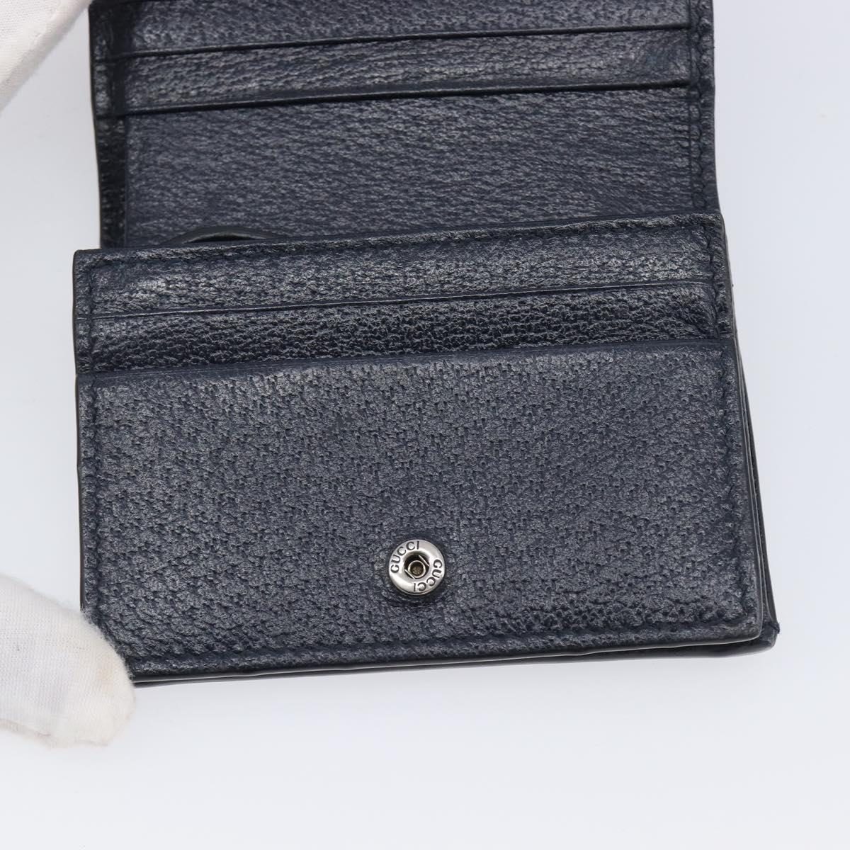 GUCCI GG Supreme Ophidia Sherry Line Wallet PVC Navy Silver 523155 Auth 211508V