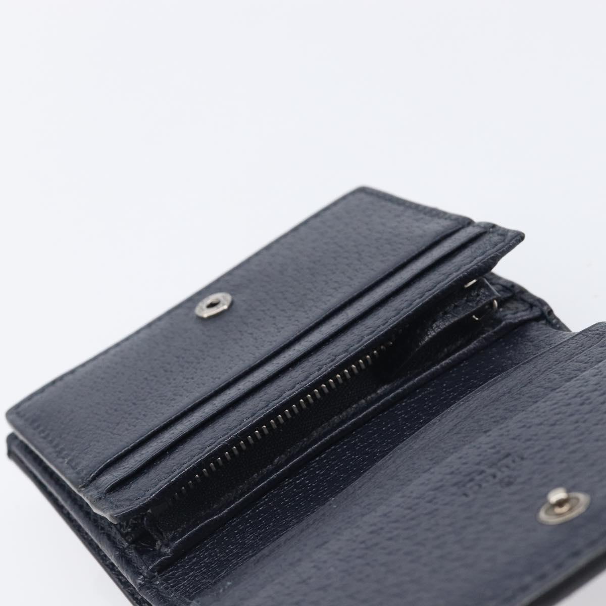GUCCI GG Supreme Ophidia Sherry Line Wallet PVC Navy Silver 523155 Auth 211508V