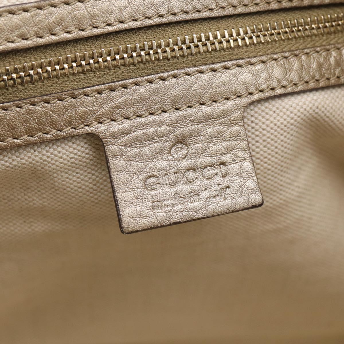 GUCCI GG Canvas Bamboo Hand Bag 2way Beige Gold 282300 Auth 211513V