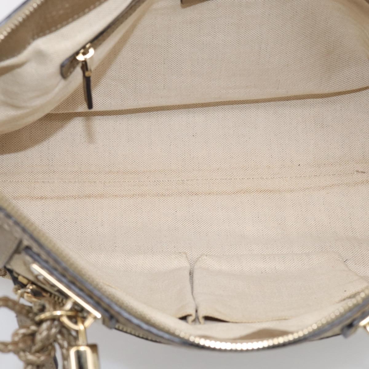 GUCCI GG Canvas Bamboo Hand Bag 2way Beige Gold 282300 Auth 211513V