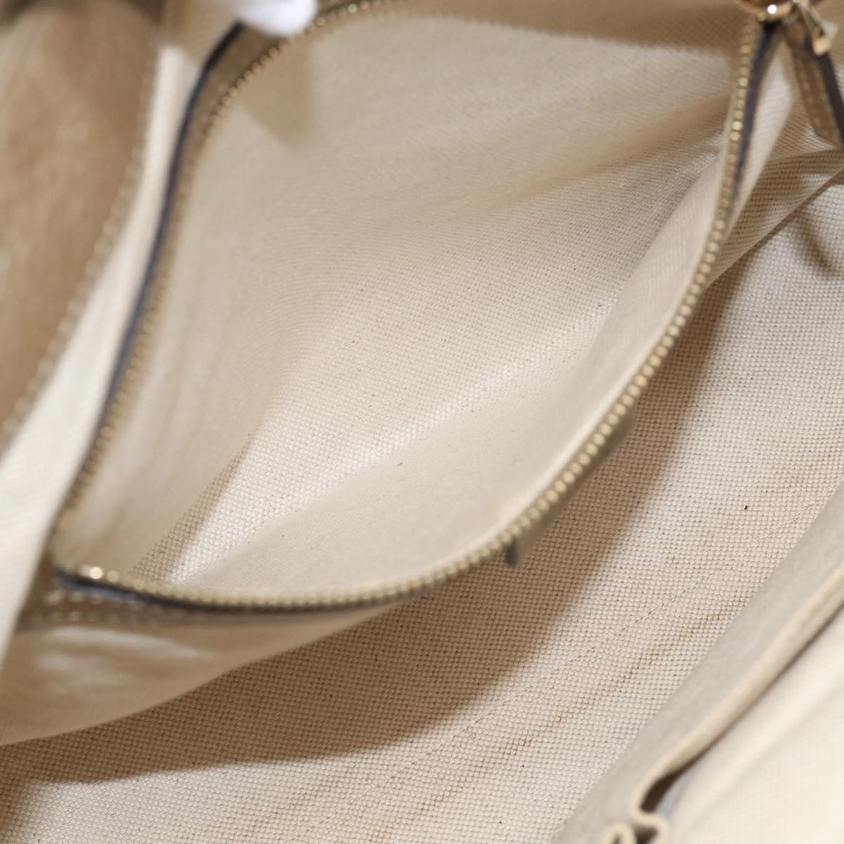 GUCCI GG Canvas Bamboo Hand Bag 2way Beige Gold 282300 Auth 211513V
