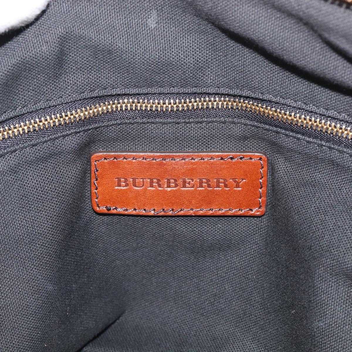 BURBERRY Nova Check Tote Bag Canvas Beige Gold Tone Auth 211518V