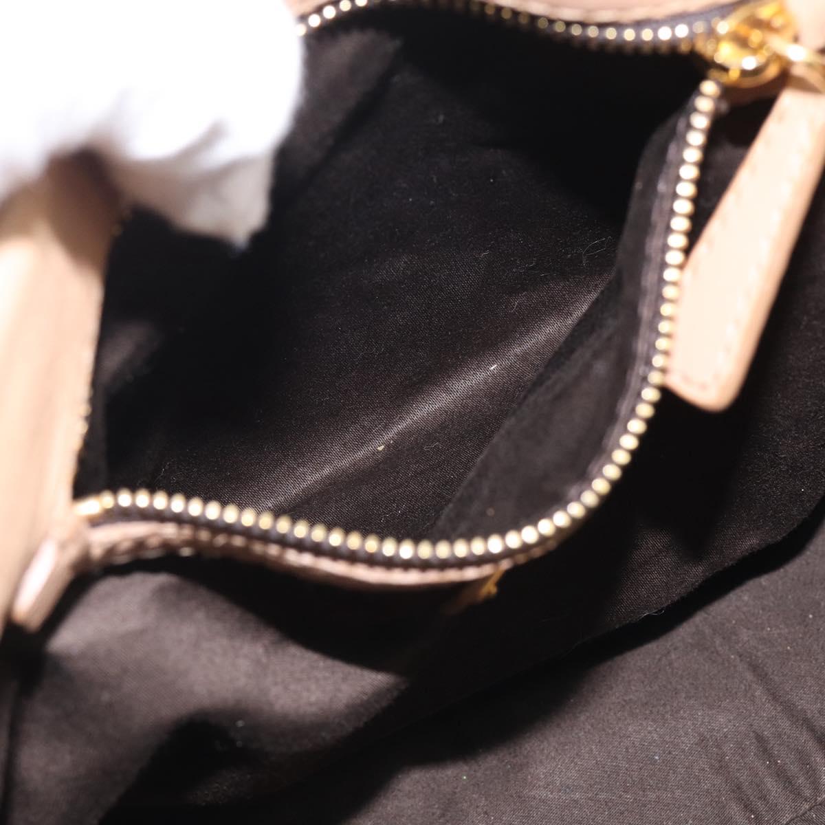 Miu Miu Matelasse Hand Bag Leather 2way Beige Gold Tone Auth 211519V