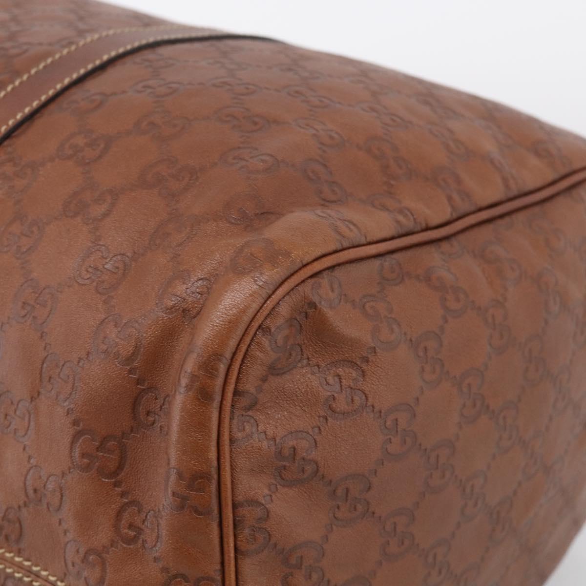 GUCCI GuccissimaGG Boston Bag Leather Brown Gold Tone 193602 Auth 211539V