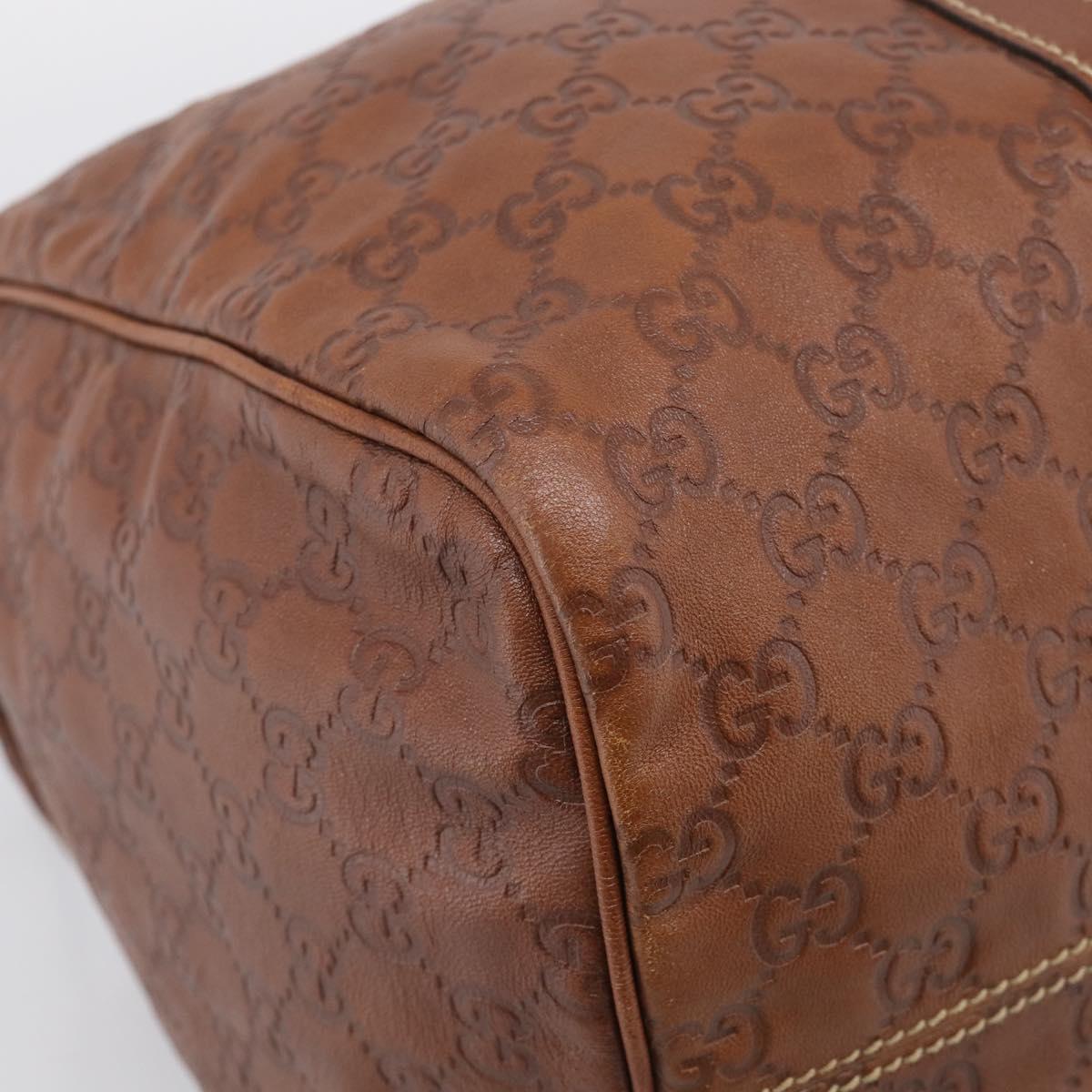 GUCCI GuccissimaGG Boston Bag Leather Brown Gold Tone 193602 Auth 211539V