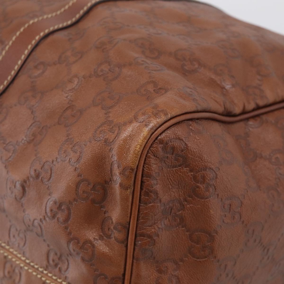 GUCCI GuccissimaGG Boston Bag Leather Brown Gold Tone 193602 Auth 211539V
