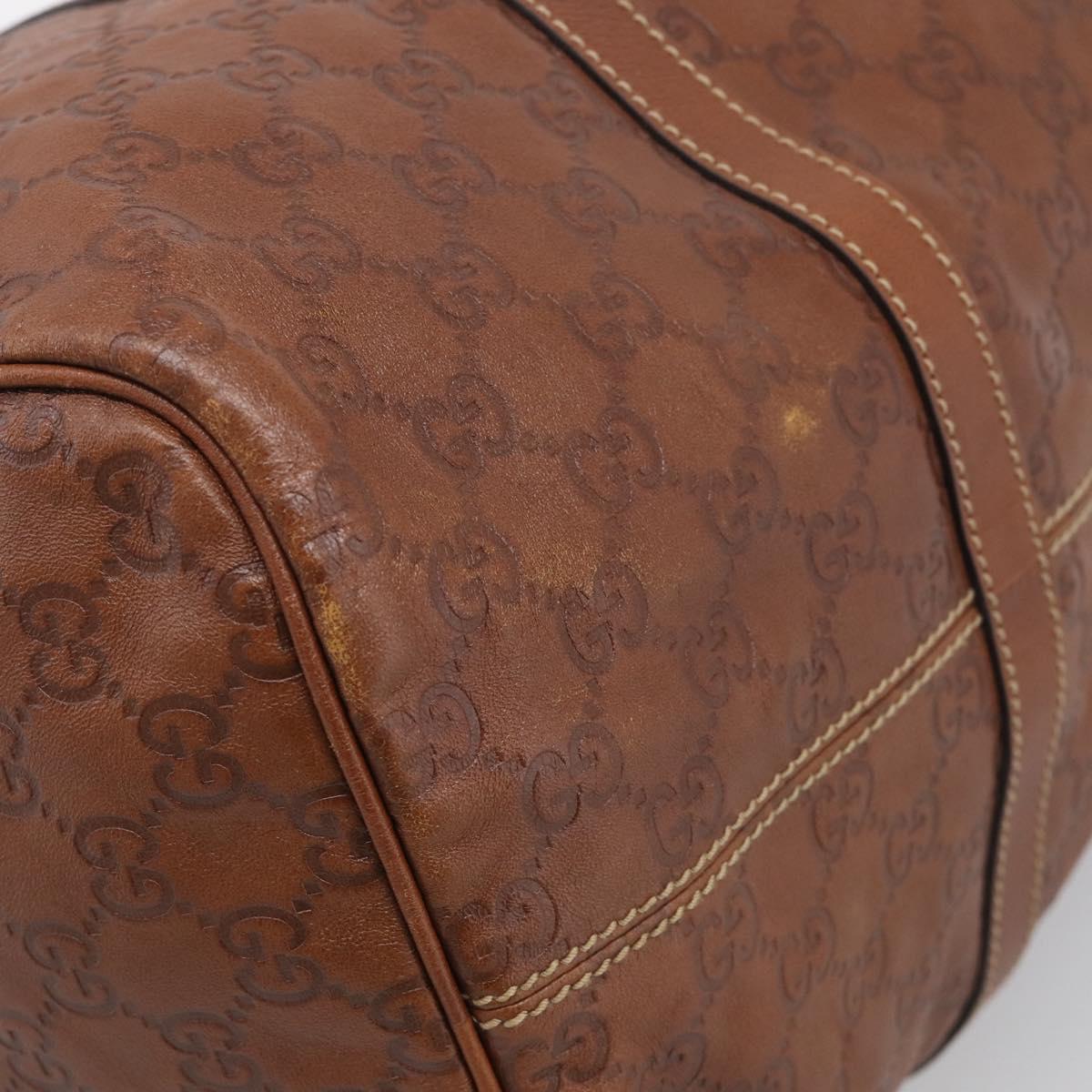 GUCCI GuccissimaGG Boston Bag Leather Brown Gold Tone 193602 Auth 211539V