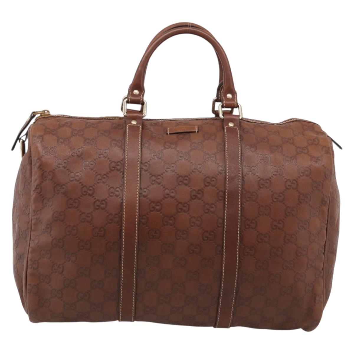 GUCCI GuccissimaGG Boston Bag Leather Brown Gold Tone 193602 Auth 211539V