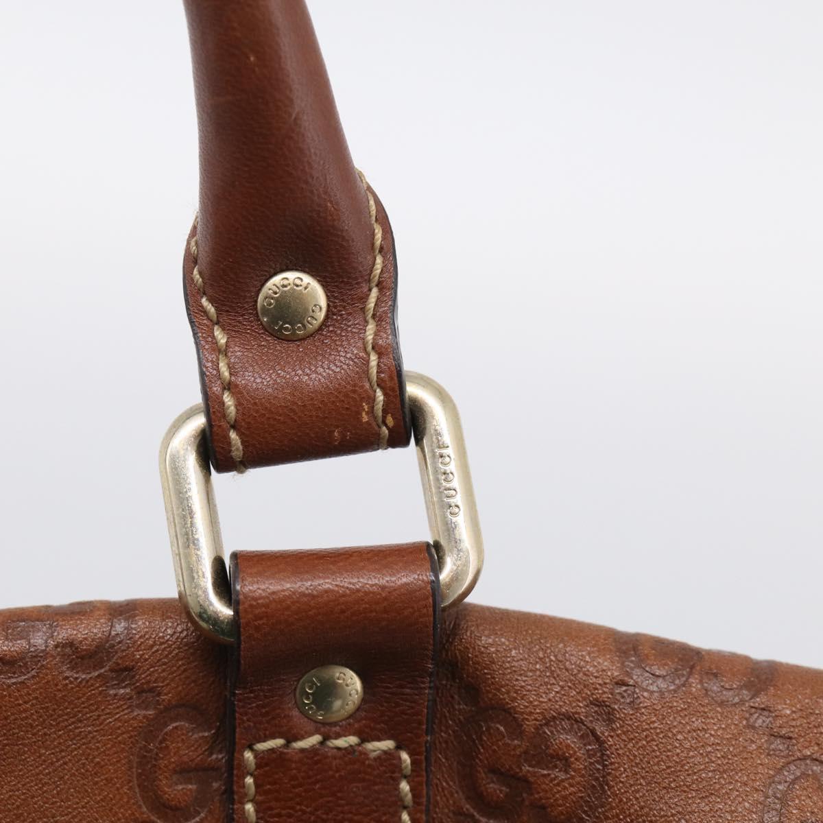 GUCCI GuccissimaGG Boston Bag Leather Brown Gold Tone 193602 Auth 211539V