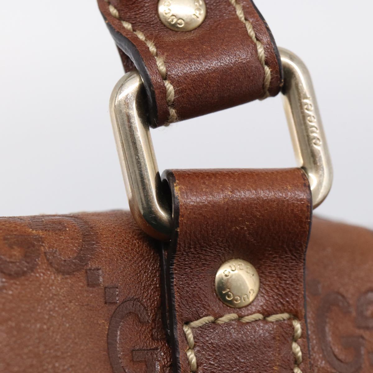 GUCCI GuccissimaGG Boston Bag Leather Brown Gold Tone 193602 Auth 211539V